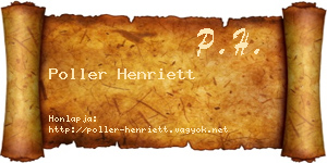 Poller Henriett névjegykártya